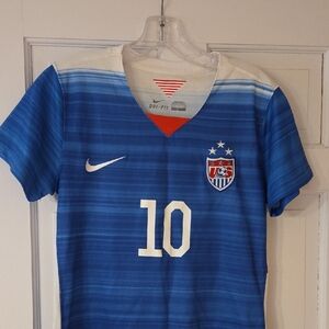 Nike Blue and White Soccer Jersey with Number 10